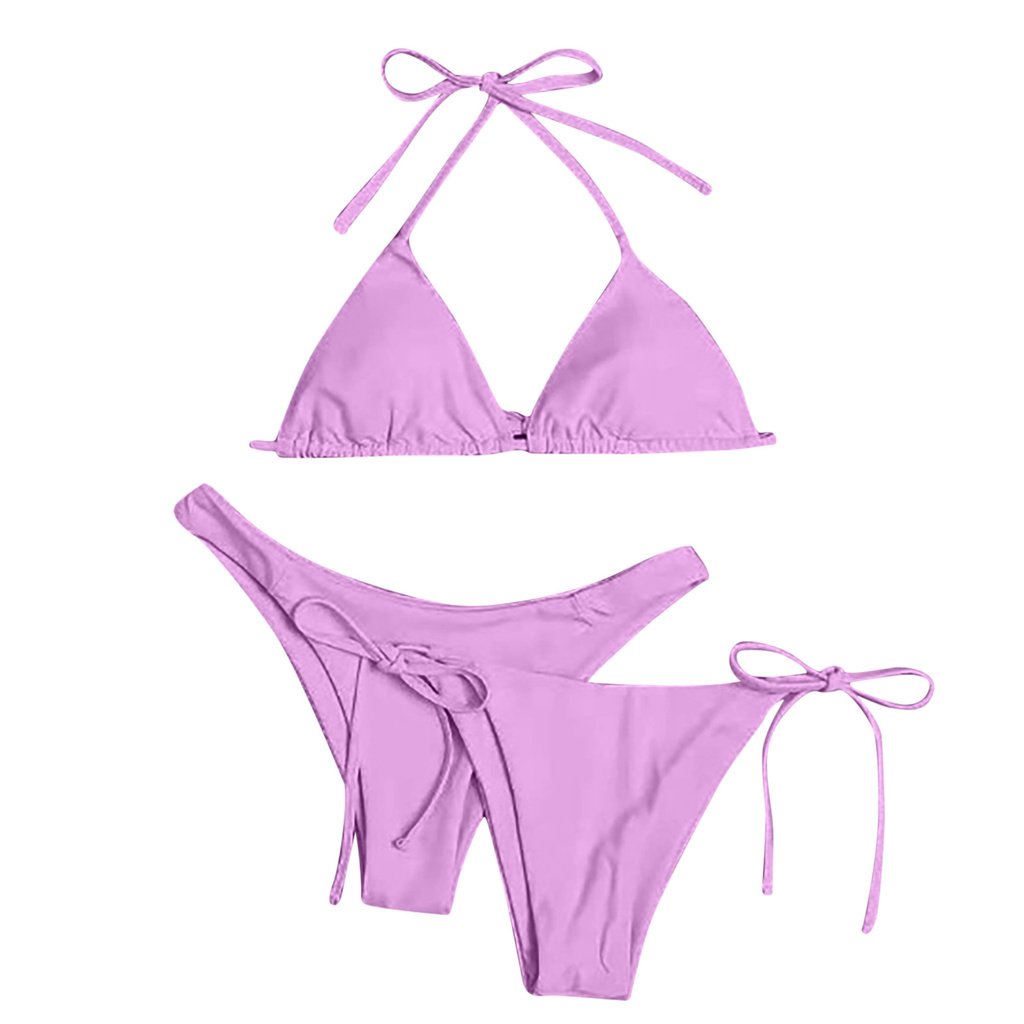 Set Bikini Màu Trơn Thiết Kế Quyến Rũ Cho Phái Nữ | BigBuy360 - bigbuy360.vn