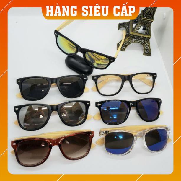 ❤️FREESHIP❤️ Kính Gọng Gỗ Đủ Màu Cực Ngầu (Hàng Nhập Khẩu), Tặng Hộp Da + Khăn Lau