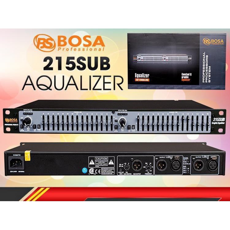 LỌC XÌ EQUALIZER BOSA 215SUB CHO ÂM THANH SẠCH  TRONG TRẺO