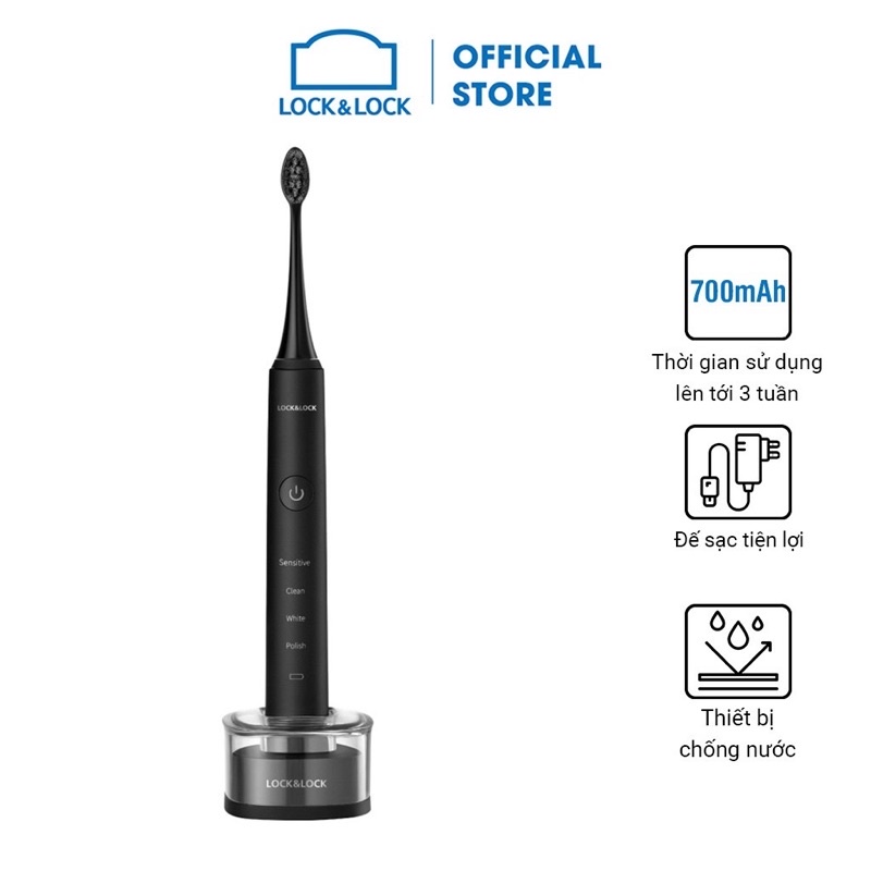 Bàn Chải Đánh Răng Điện Lock&amp;Lock ERN346 ( Chính hãng - Tặng kèm 2 đầu bàn chải )