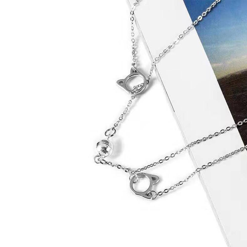 EXPEN Set 2 Vòng Tay Thép Titan Hình Mèo Dễ Thương Cho Cặp Đôi