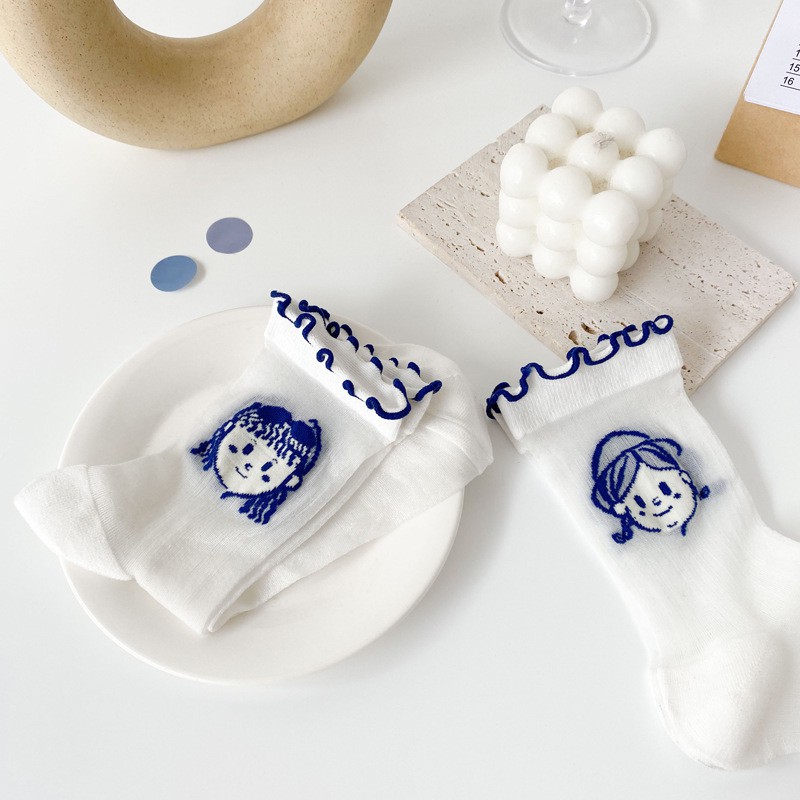 Vớ Lolita Cổ ren cao cổ nữ Phong cách Hàn Quốc Tất lụa Lolita nữ Dễ thương Cute Cao cổ