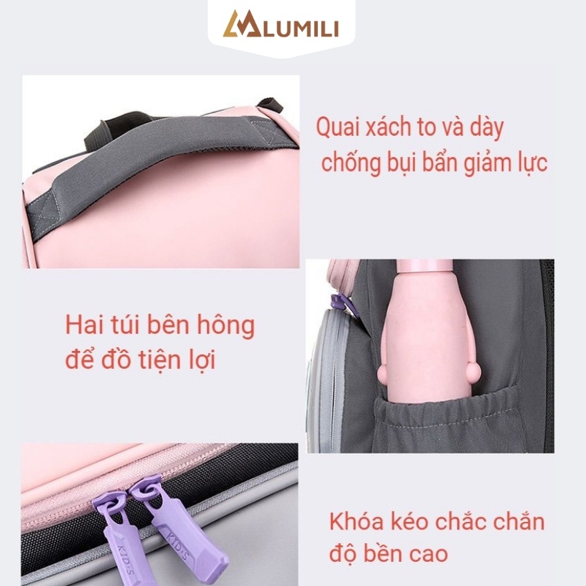 Balo chống gù cho trẻ em, cặp học sinh oudele cao cấp siêu nhẹ, thoáng khí, đệm lưng bảo bệ cột sống