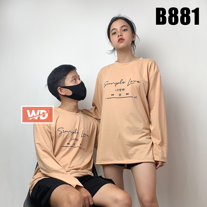 Áo thun dài tay đôi nam nữ Wado dáng unisex in hình cực kute đáng iu cho các cặp đôi B881