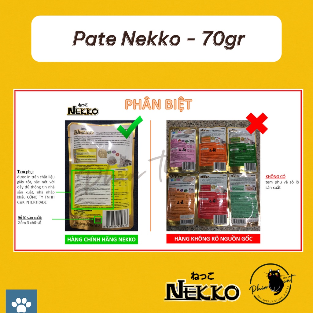 Pate cá ngừ tươi NEKKO dành cho mèo - 70gr - Nhập khẩu Thái Lan | phinthecat