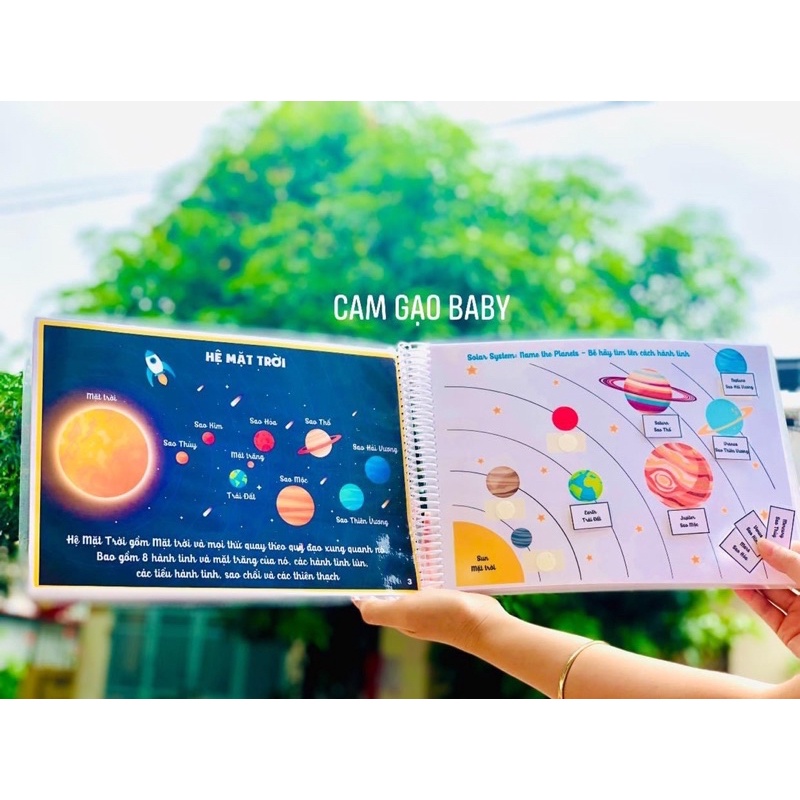 Học liệu hệ mặt trời, hành tinh cho bé bóc dán, tìm hiểu khoa học