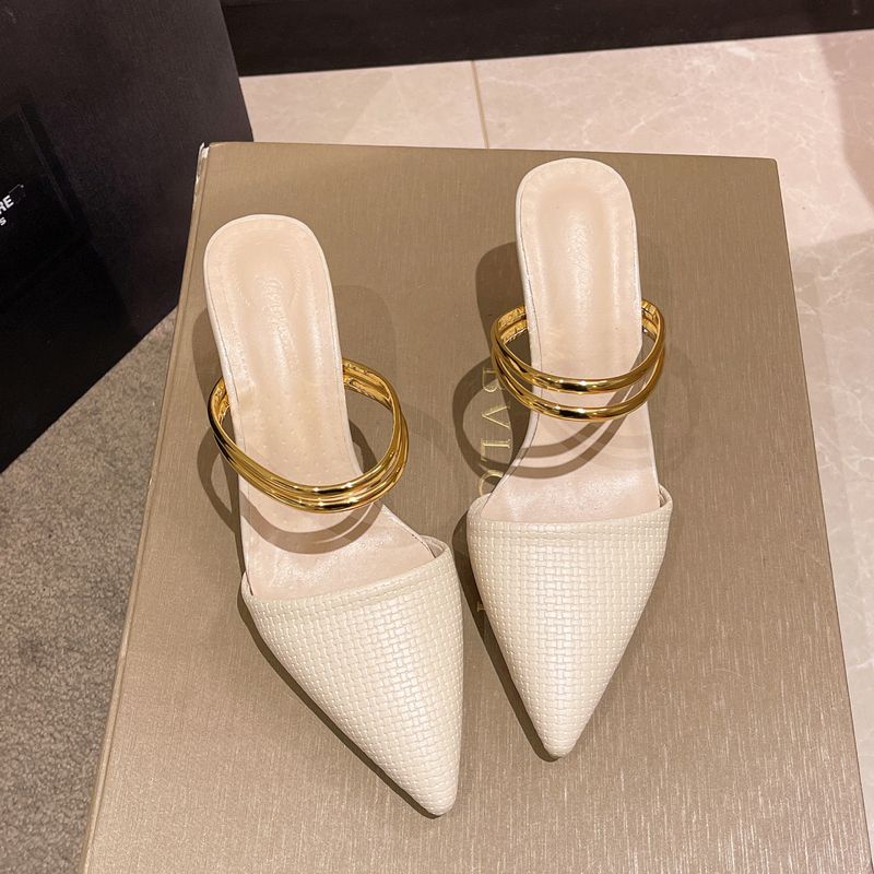 Sandal Cao Gót Mũi Nhọn Thiết Kế Mới Thời Trang Mùa Hè Theo Phong Cách Hàn Quốc