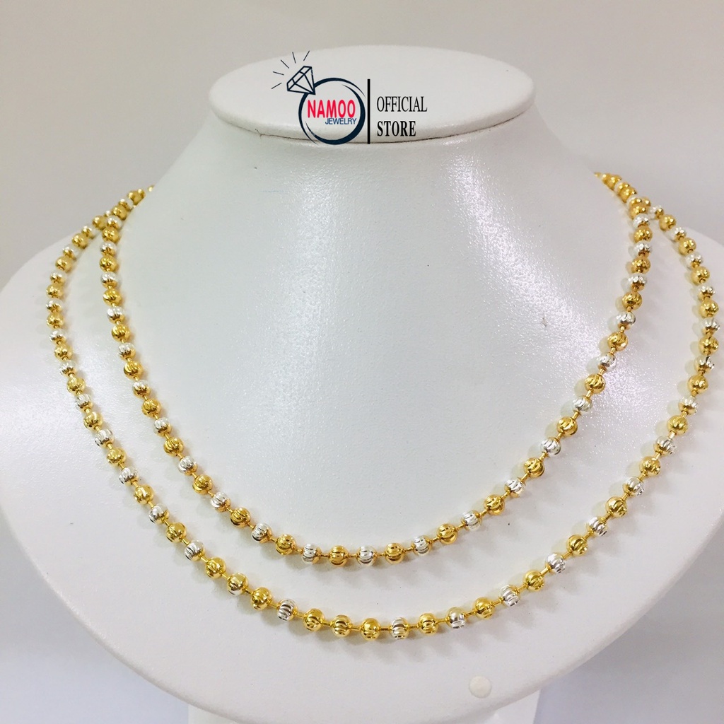 Dây Chuyền Trơn Nữ V020, Dây bi 2 Màu Hàng Bền Màu Bảo Hành 6 Tháng