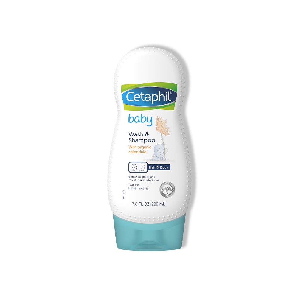 Cetaphil Baby Wash &amp; Shampoo with Organic Calendula - Sữa tắm gội dịu nhẹ với Hoa Cúc hữu cơ giữ ẩm, bảo vệ da cho bé