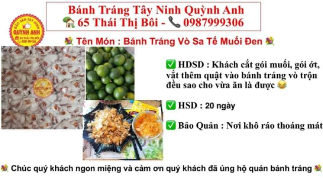Combo 10 Gói Vò Sa Tế - Sâu Sa Tế ✔️Bánh Tráng Tây Ninh Quỳnh Anh