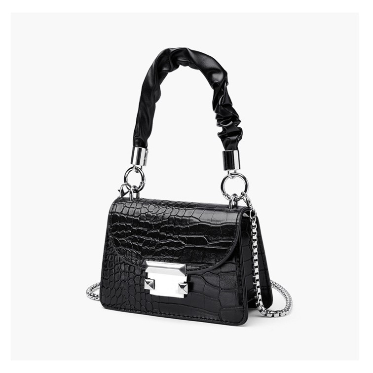 Túi đeo chéo nữ dáng vuông phối dây xích acrylic phong cách thời trang cho phái nữ