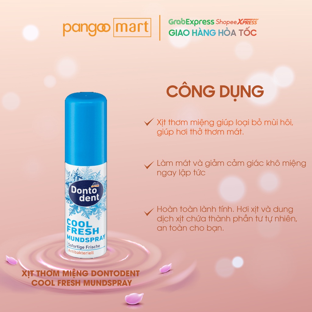 Xịt Thơm Miệng Dontodent Cool Fresh Mundspray Đem Lại Hơi Thở Thơm Mát Kéo Dài Của Đức