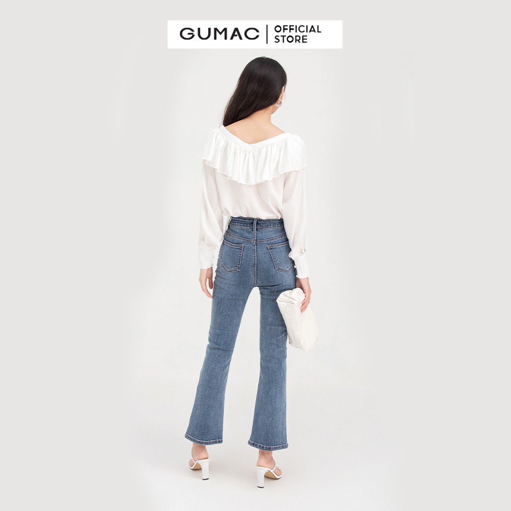 [Mã WABRGUM giảm 10% tối đa 30K đơn 99K] Quần jeans nữ ống loe GUMAC QJC05015 form skiny trẻ trung