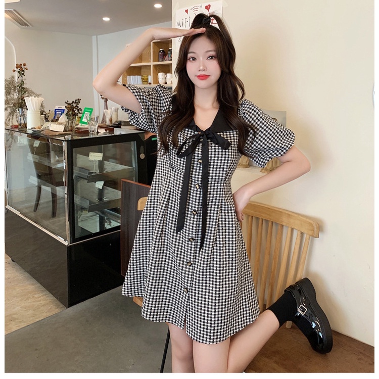 Đầm Bigsize caro nổi phong cách tiểu thư 60 - 73 ký