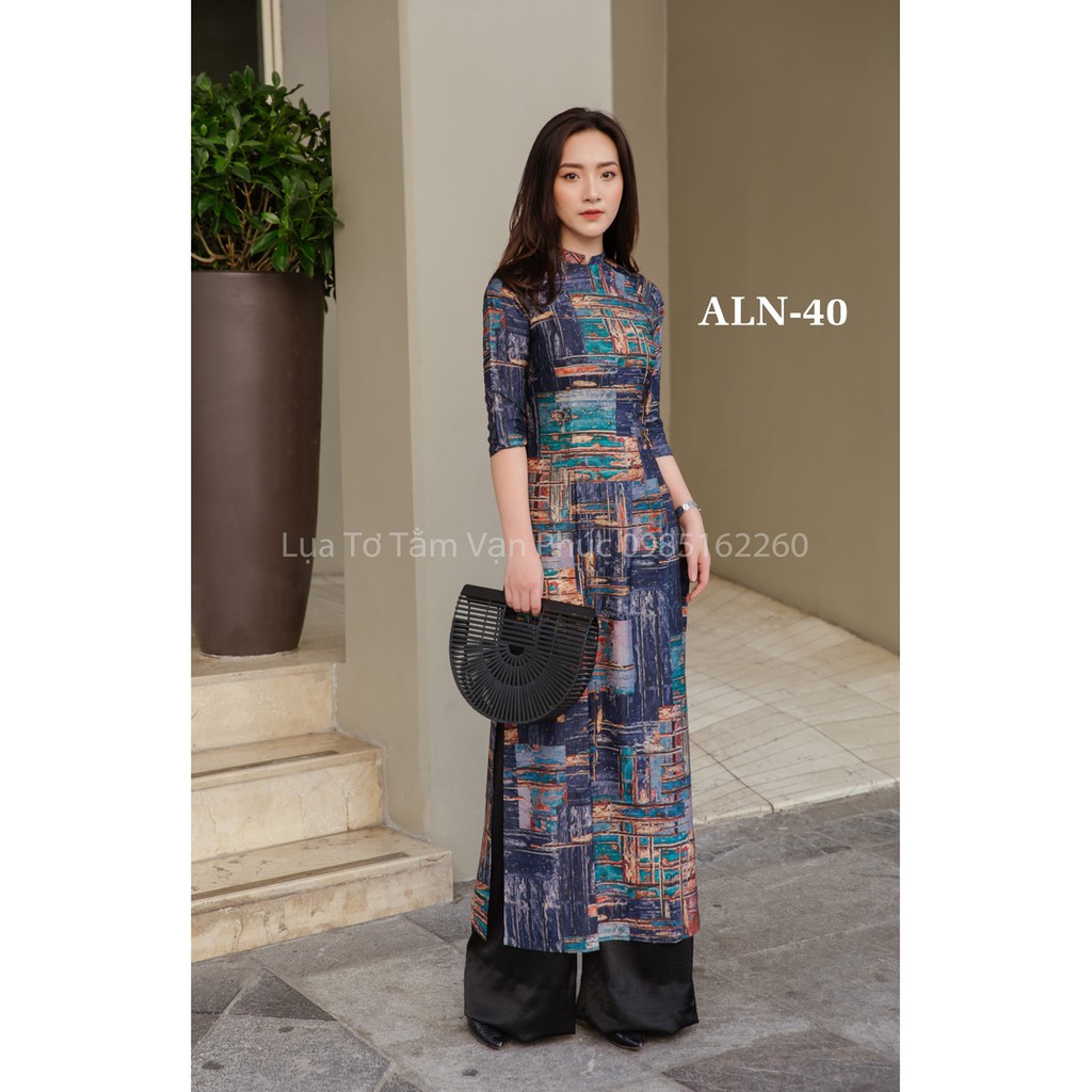 Áo Dài Lụa Nhập Họa Tiết