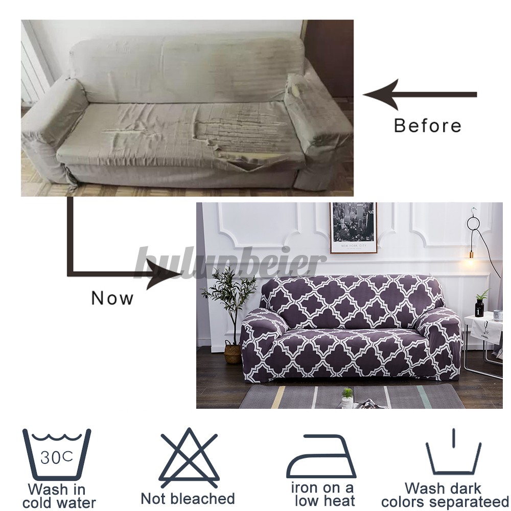 Bộ 1 / 2 / 3 / 4 Miếng Phủ Cho Ghế Sofa Màu Xám