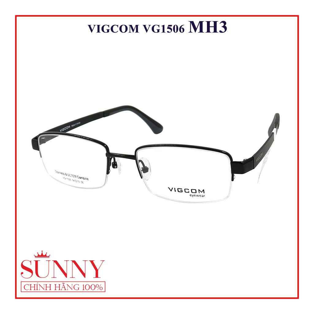 Gọng kính nam nữ thời trang Vigcom VG1506 nhiều màu chính hãng, thiết kế dễ đeo bảo vệ mắt