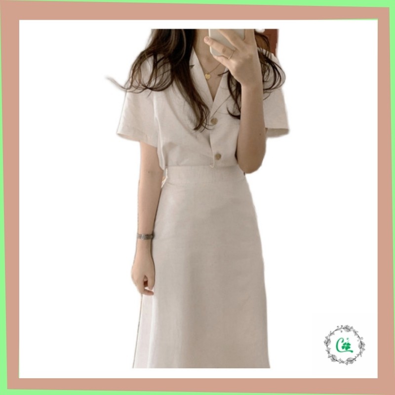 Set vest chân váy chữ A, set vest công sở Hàn Quốc CỎ STORE SV01