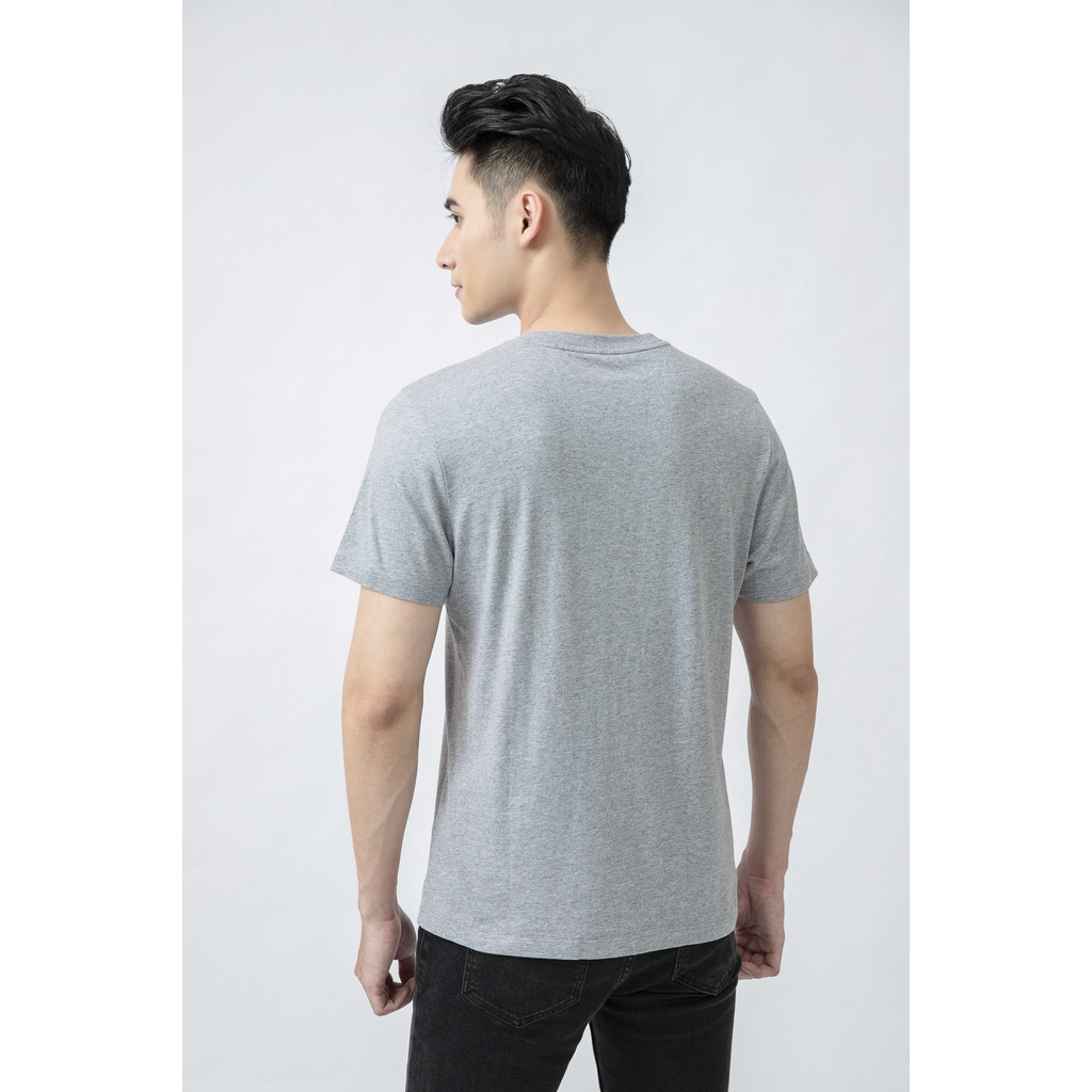 Áo thun nam ngắn tay ARISTINO màu xám trẻ trung, dễ mặc, chất cotton mềm mại, thoáng mát -  ATS010S1