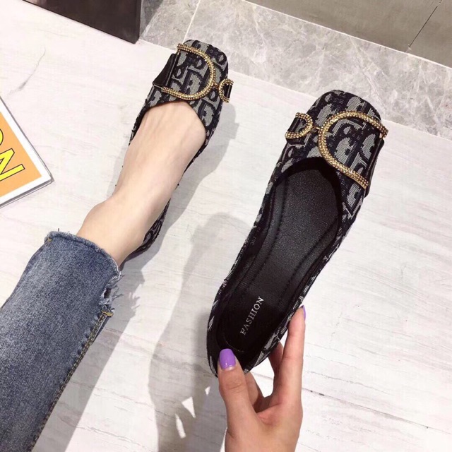 Xả Kho - Giày Búp Bê Nữ Hoạ Tiết Thổ Cẩm Đế Mềm