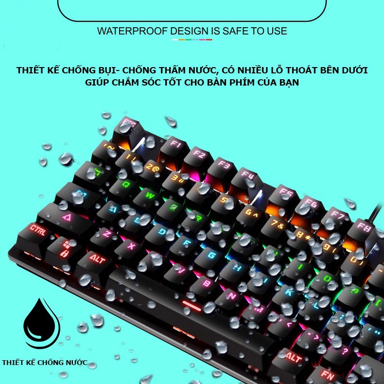 Bàn phím cơ Blue switch YFRUITFUL K7 gaming chính hãng Bàn phím máy tính cơ