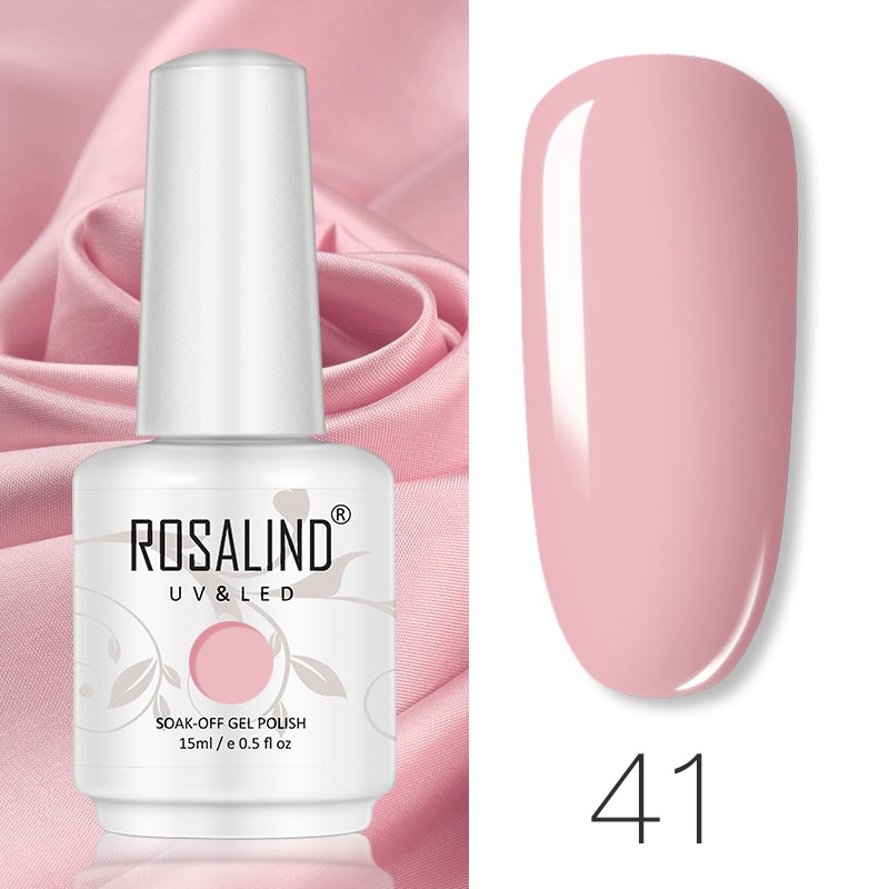 Gel sơn móng tay ROSALIND RH41 màu trơn sáng bóng hợp thời trang 15ml