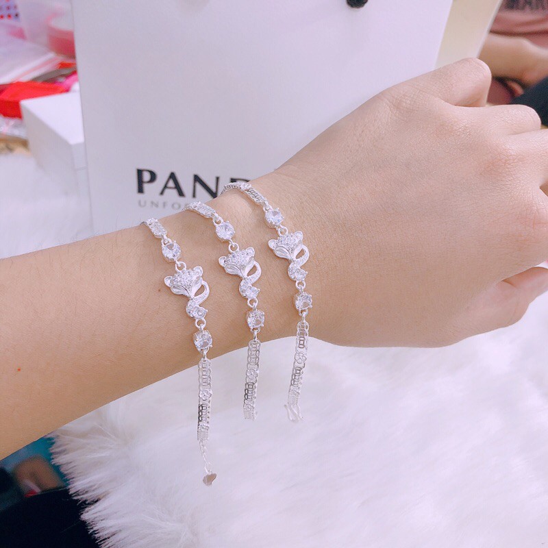 Lắc tay hồ ly thân kim tiền LINH MIU SILVER