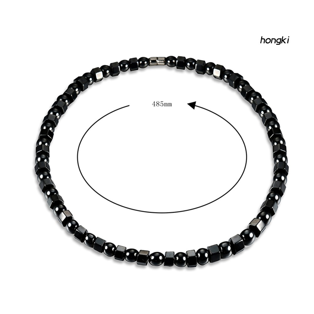 (Hàng Mới Về) Vòng Cổ Hạt Nam Châm Từ Tính Màu Đen Cho Nam Và Nữ