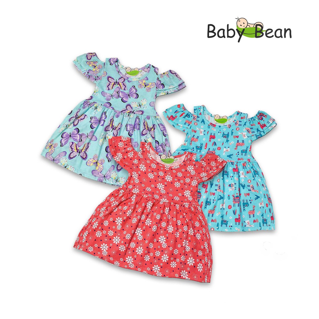 Đầm Thun Cotton họa tiết Hè Bé Gái BabyBean