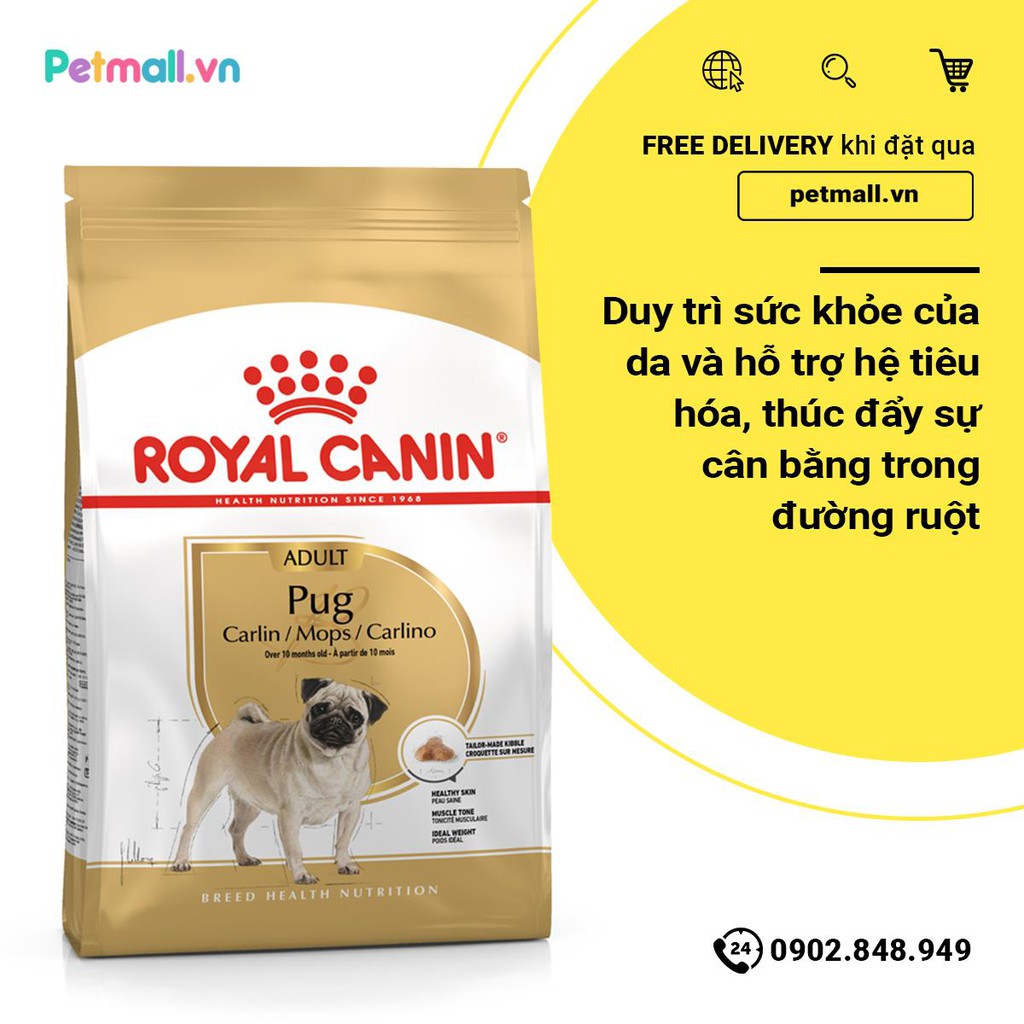 Thức ăn chó Royal Canin Pug Adult 1.5kg