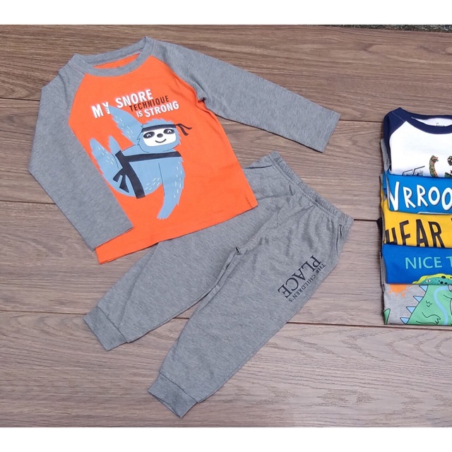 Bộ cotton bé trai sz 1-7y ( 10-25kg)