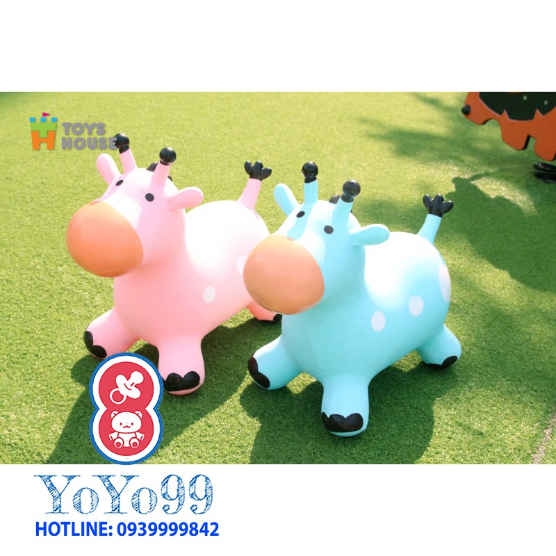 Thú Nhún Bơm Hơi Hình Chú Hươu Toys House -Tặng Kèm Bơm -Giao Hỏa Tốc