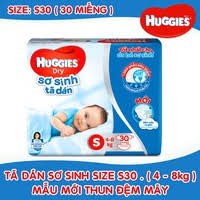 Tã dán sơ sinh Huggies Dry S30