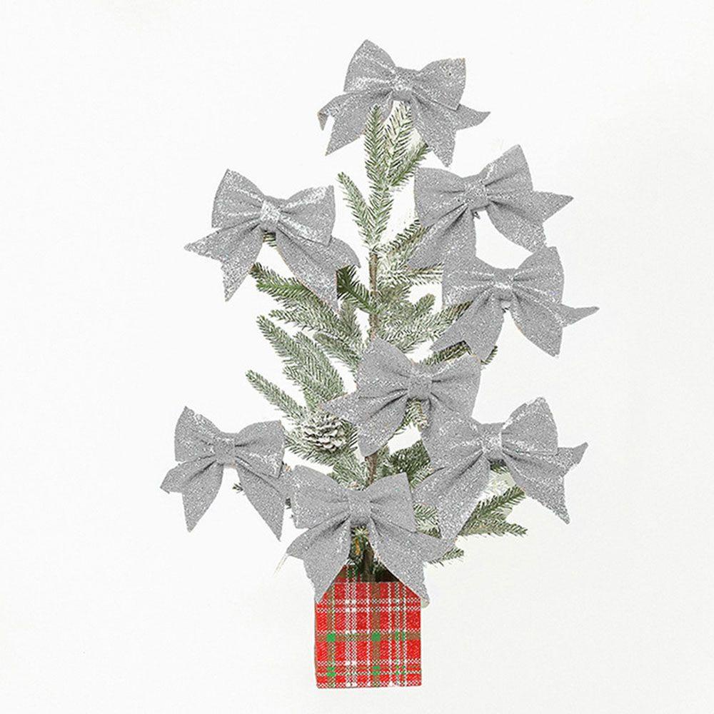 MUVAKO Christmas Bow Shiny Christmas Tree Pendant Hanging Decoration Large|Shiny Bow