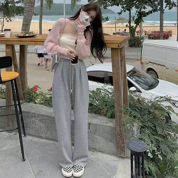 Quần COZOKC lưng cao dáng rộng kiểu dáng đơn giản hợp thời trang