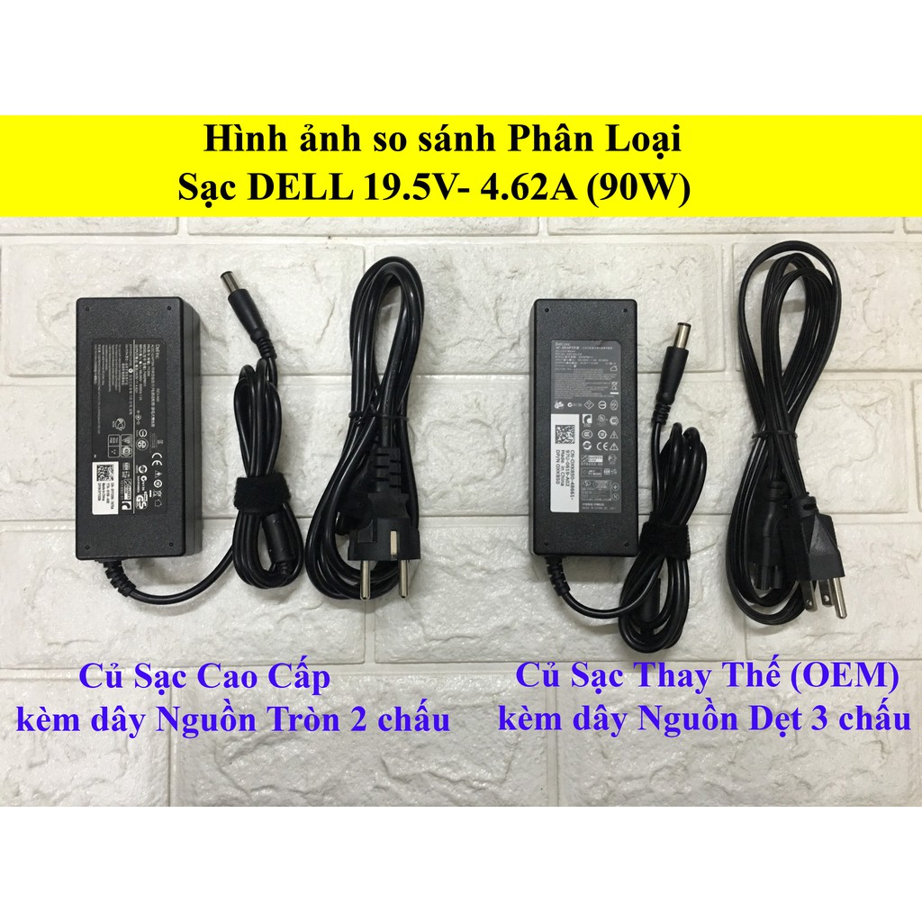 Sạc Laptop Dell 19V–3.34A/ 19V–4.62A Chân Kim TO - Tặng kèm dây nguồn - hàng nhập khẩu