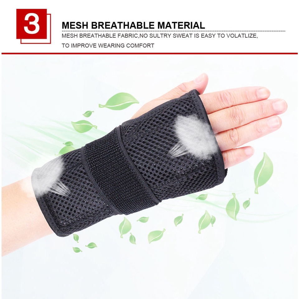 AOLIKES 1PCS Wrist Splints - Wrist Support Brace for Arthritis Tendonitis Night Sleep with Palm Cushion Pad Right Left Hand