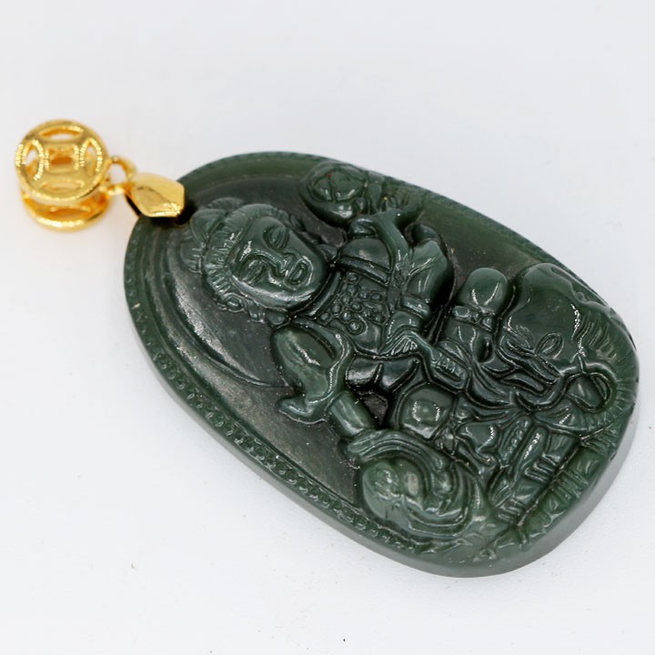 Mặt dây chuyền Bồ tát Phổ hiền đá cẩm thạch 3.8cm