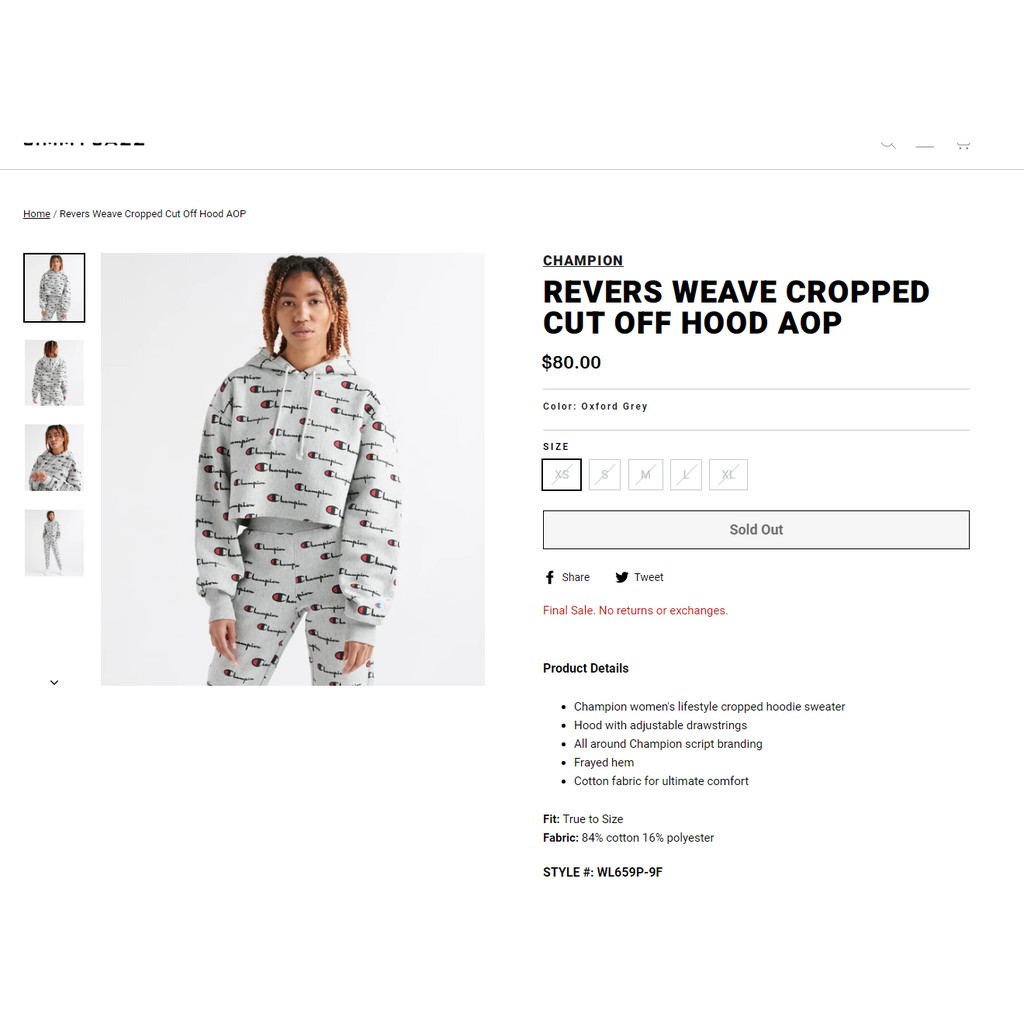 Set nỉ hoodie jogger Champion Allover Script màu xám WL659P  ML777P