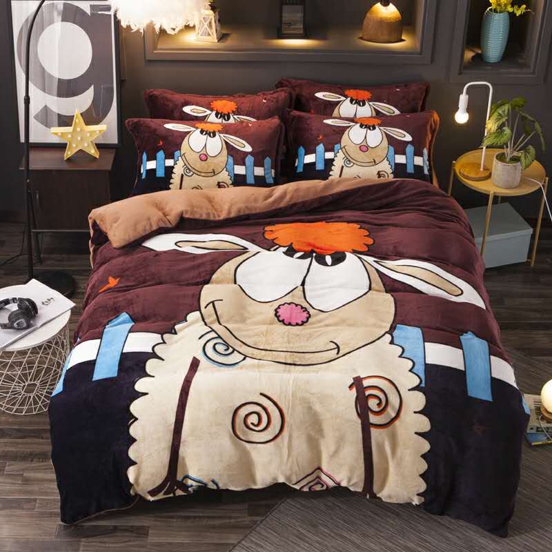 Bộ Chăn Ga Nỉ Nhung 3D Mẫu Mới 2021