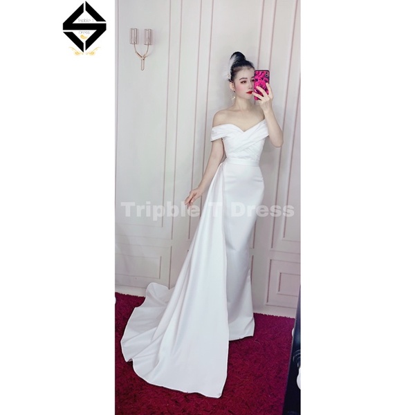 Đầm maxi body mặc cưới nhẹ nhàng kèm tùng rời TRIPBLE T DRESS - Size S/M/L - MS199Y