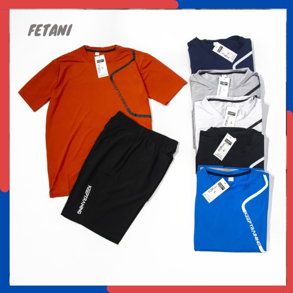 Bộ Thể Thao Nam Bộ đồ Nam Chất Thun Lạnh Set Thể Thao nam Cộc Tay Mùa Hè Tập Gym  BTT13