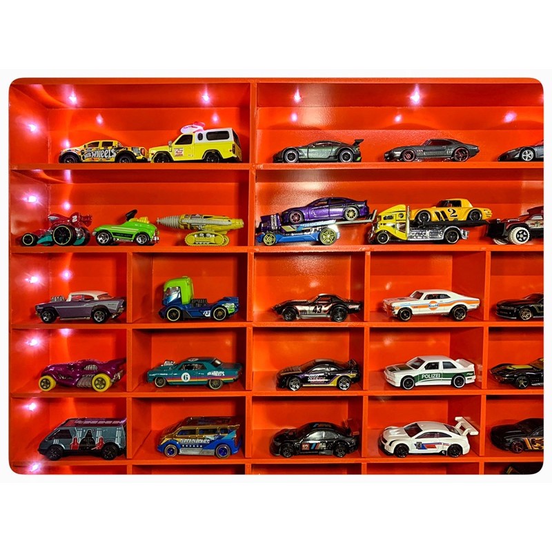 [MUA 2 TẶNG 1 XE] Kệ Trung Trưng Xe Mô Hình Hot Wheels, Tomica Màu Cam Nổi Bật