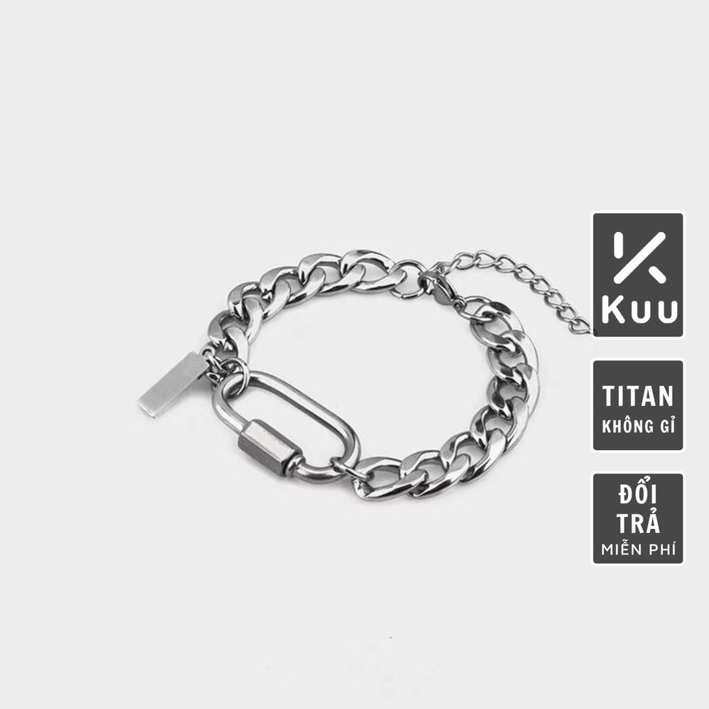 Vòng Tay Nam Lắc Tay Unisex Thời Trang Đeo Tay Nam Nữ Basic Kuu Studio Màu Đen - Vòng tay Manz