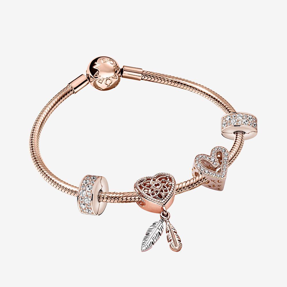 Pandora Vòng Tay Hoa Hồng Mềm Mại Đáng Yêu