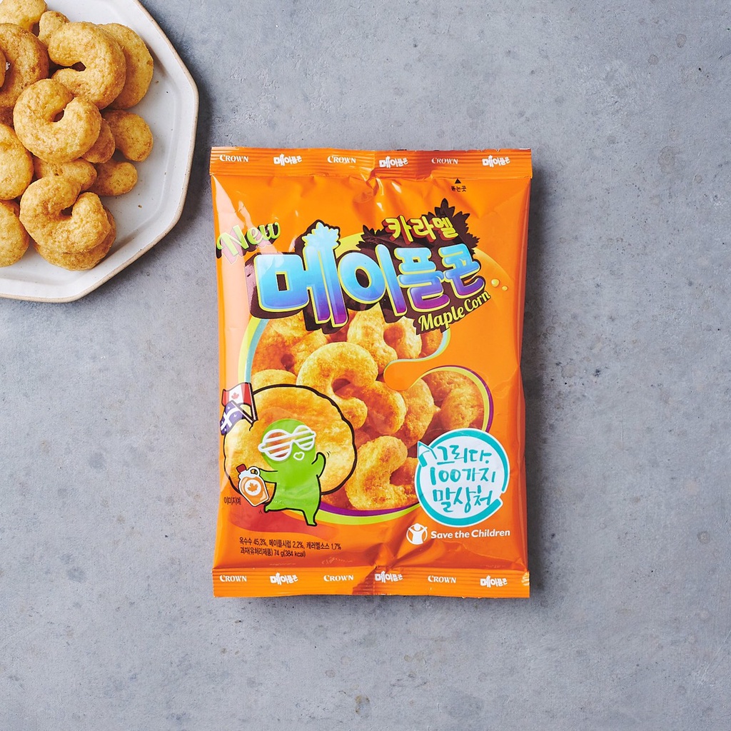 Snack Caramel Maple Corn CROWN HÀN QUỐC - HÀNG NHẬP KHẨU CHÍNH HÃNG
