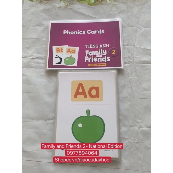 Combo Flashcards từ vựng,phonics,mindmap Family and Friends 2- National Edition-ép plastics bền đẹp