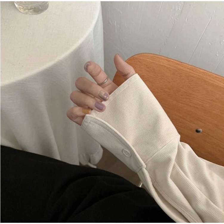 Xiaozhainv Áo Sơ Mi Tay Dài Dáng Rộng Thời Trang Hàn Quốc Kiểu Retro Cho Nữ