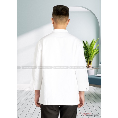 ÁO BẾP TRẮNG TAY LỠ