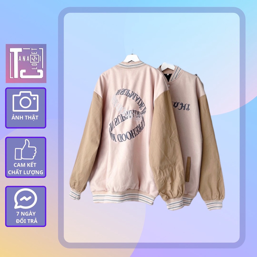 [sẵn] Áo khoác Varsity tay dài thêu chữ TOME (ảnh thật tại shop) Tanazi Closet